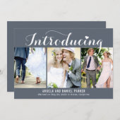 Sweet Introduction EDITABLE COLOR Wedding Announce Dankeskarte (Vorne/Hinten)