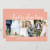 Sweet Introduction EDITABLE COLOR Wedding Announce Dankeskarte (Vorne/Hinten)