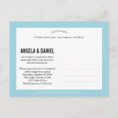 Sweet Introduction Wedding Announcement - Blue Ankündigungspostkarte (Rückseite)