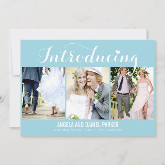 Sweet Introduction Wedding Announcement - Blue Einladung (Vorderseite)
