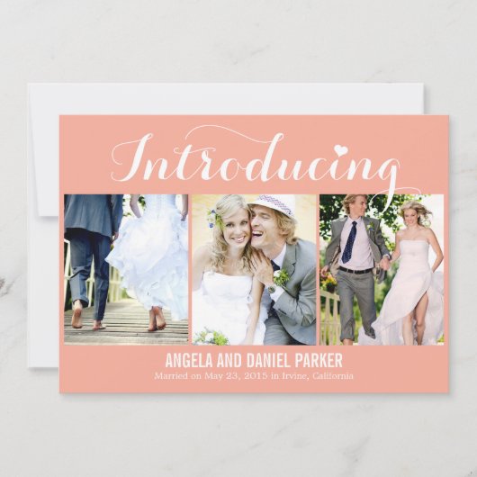 Sweet Introduction Wedding Announcement - Peach Einladung (Vorderseite)