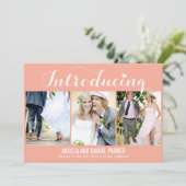 Sweet Introduction Wedding Announcement - Peach Einladung (Stehend Vorderseite)
