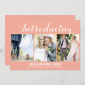 Sweet Introduction Wedding Announcement - Peach Einladung (Vorne/Hinten)