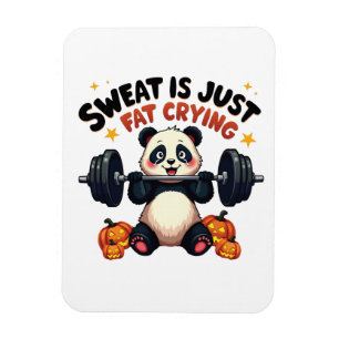 Sweet is Just Fat Cry Funny Panda Fitness Gym Magnet