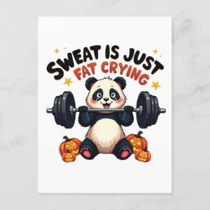 Sweet is Just Fat Cry Funny Panda Fitness Gym Postkarte