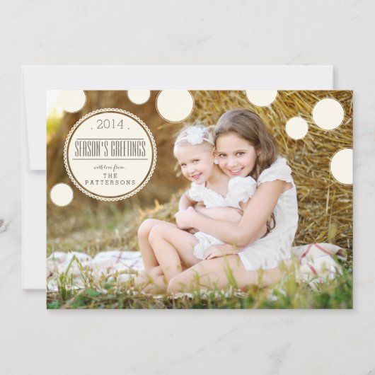 Sweet Ivory Dots Jahresgrusskarte Feiertagskarte (Vorderseite)