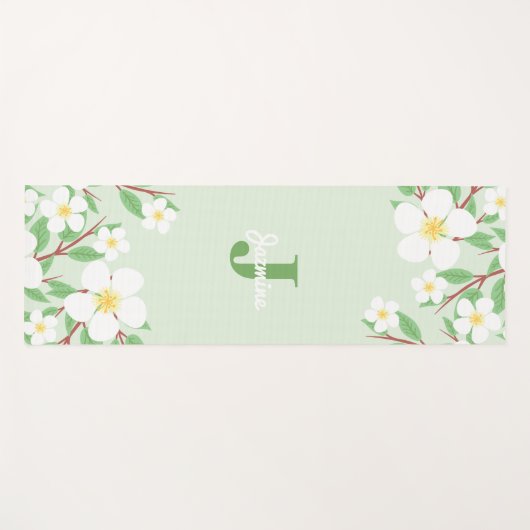 Sweet Jazmines Floral Monogram Yogamatte (Vorderseite (Horizontal))
