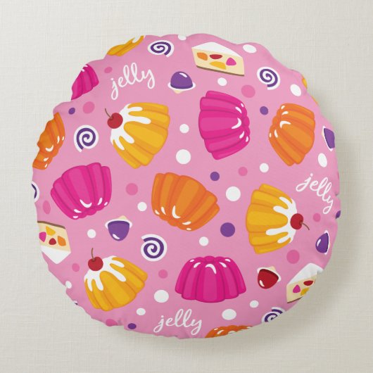 Sweet Jelly Pattern Rundes Kissen (Vorderseite)