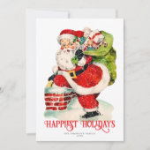 Sweet Jolly Santa Vintag Non-Foto-Ferienkarte (Vorderseite)