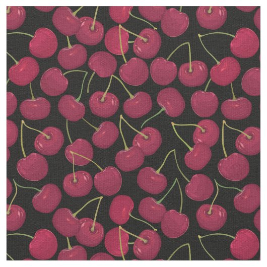 Sweet Juicy Cherries Muster Stoff (Nahaufnahme)