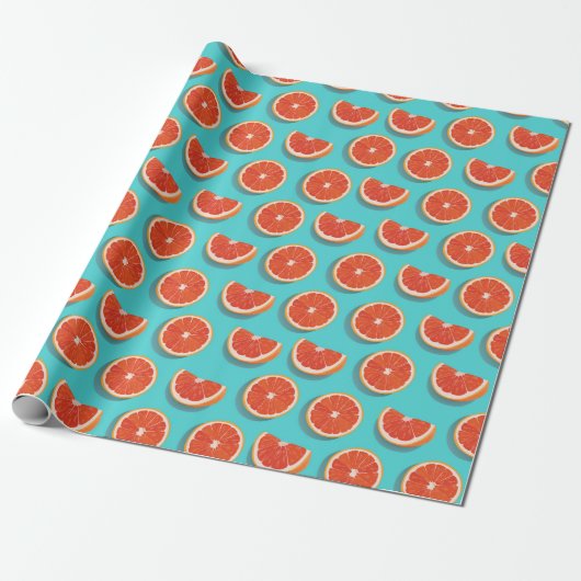 Sweet Juicy Orange Muster Geschenkpapier (Ungerollt)