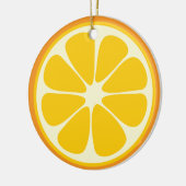 Sweet Juicy Orange tropische Zitrusfrüchte Slice Keramik Ornament (Links)