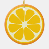 Sweet Juicy Orange tropische Zitrusfrüchte Slice Keramik Ornament (Hinten)