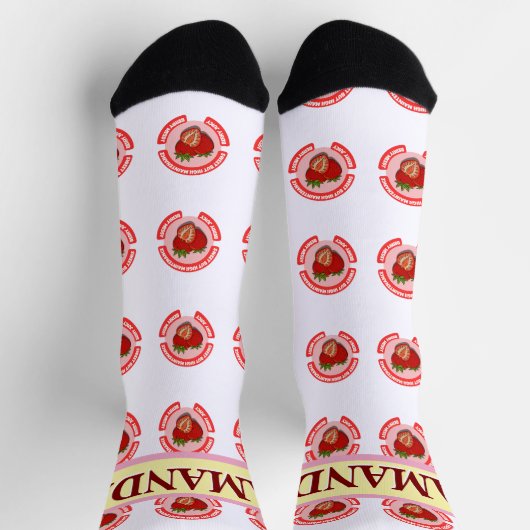 Sweet Juicy Strawberries Summer Fruit Socken (Oben)