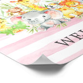 Sweet Jungle Animals Welcome Baby Shower Poster (Ecke)