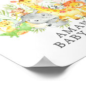 Sweet Jungle Animals Welcome Baby Shower Poster (Ecke)
