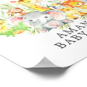 Sweet Jungle Animals Welcome Baby Shower Poster (Ecke)