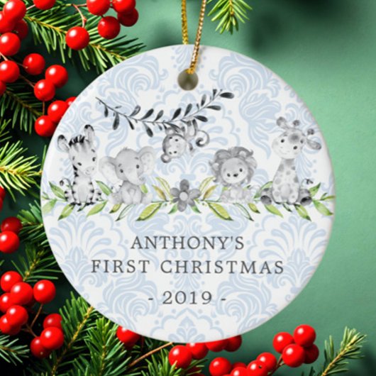 Sweet Jungle Foto Baby's First Christmas Ornament
