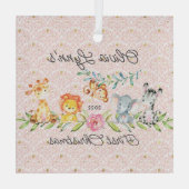 Sweet Jungle Foto Baby's First Christmas Ornament Aus Glas (Rückseite)