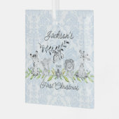 Sweet Jungle Foto Baby's First Christmas Ornament Aus Glas (Vorderseite links)