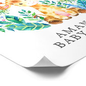 Sweet Jungle Giraffe Welcome Baby Shower Poster (Ecke)