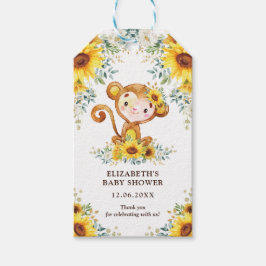 Sweet Jungle Monkey Sunflowers Baby Dusche Gefalle Geschenkanhänger
