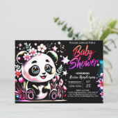 Sweet Jungle Panda Dreamland Girl Babydusche Einladung (Stehend Vorderseite)