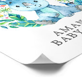 Sweet Jungle Rhino Welcome Baby Shower Poster (Ecke)