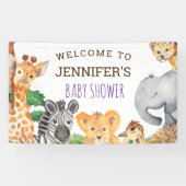Sweet Jungle Safari Animal Wild One Baby Dusche Banner (Horizontal)