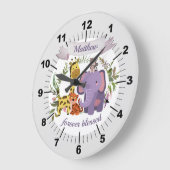 Sweet Jungle Safari Animals Baby Boy Große Wanduhr (Winkel)