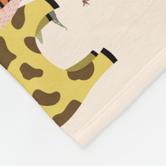 Sweet Jungle Safari Animals Baby Boy Milestone Fleecedecke (Ecke)