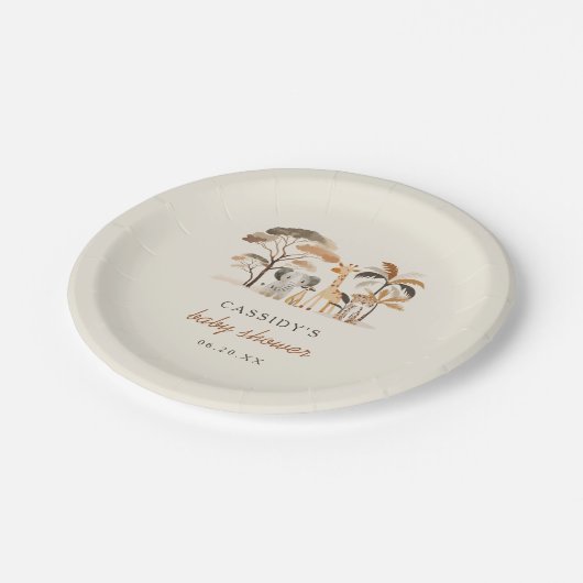 Sweet Jungle Safari Animals Boy Baby Dusche Pappteller (Schrägansicht)