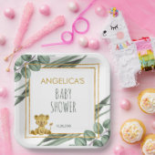 Sweet Jungle Safari Lion Gold Baby Dusche Pappteller (Party)