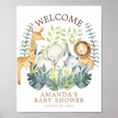Sweet Jungle Welcome Baby Shower Poster (Vorne)