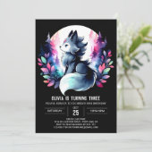 Sweet Jungle Wolf Birthday Einladung (Stehend Vorderseite)
