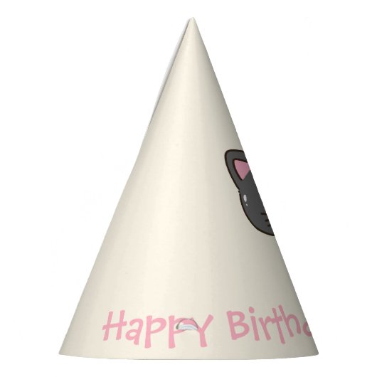 Sweet Kawaii Black Cat Birthday Party Partyhütchen (Links)