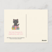 Sweet Kawaii Black Cat Birthday Party Postkarte (Rückseite)