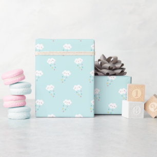 Sweet Kawaii Cloud Muster Wrapping Paper Roll Geschenkpapier