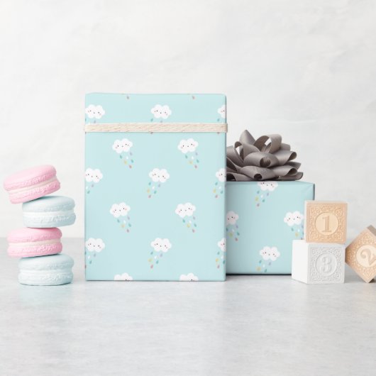 Sweet Kawaii Cloud Muster Wrapping Paper Roll Geschenkpapier (Babyparty)