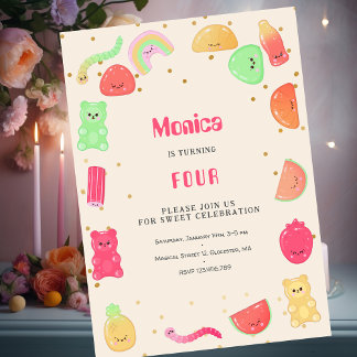 Sweet kawaii gummi Bonbons Geburtstag Einladung