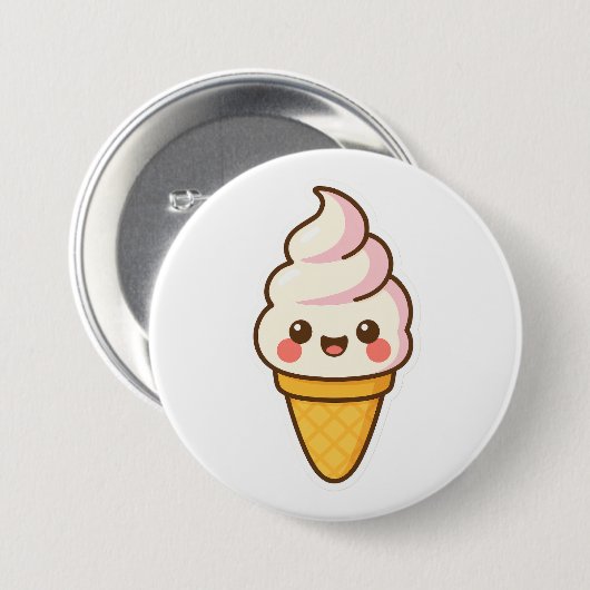 Sweet Kawaii Ice Creme Button (Vorne & Hinten)
