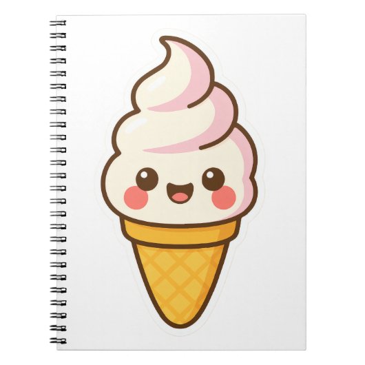 Sweet Kawaii Ice Creme Notizblock (Vorderseite)