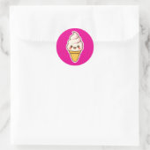 Sweet Kawaii Ice Creme Runder Aufkleber (Tasche)