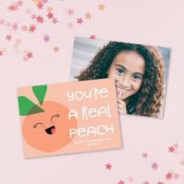 Sweet Kawaii Peach Klassenzimmer Valentine's Foto Mitteilungskarte