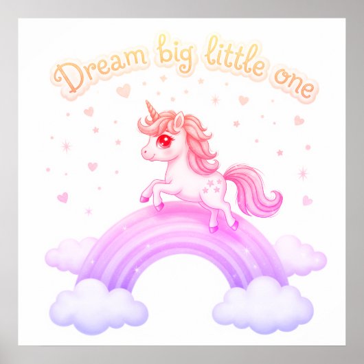 Sweet Kawaii Unicorn Dreams, Kinderzimmer Poster (Vorne)
