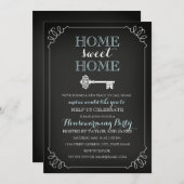 Sweet Key Chalkboard Housewarming Einladung (Vorne/Hinten)