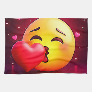 Sweet Kiss Heart Emoji Geschirrtuch