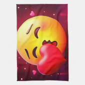 Sweet Kiss Heart Emoji Geschirrtuch (Vertikal)