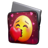 Sweet Kiss Heart Emoji Laptopschutzhülle (Vorderseite Links)