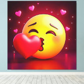 Sweet Kiss Heart Emoji Leinwanddruck (Insitu (Holzboden))